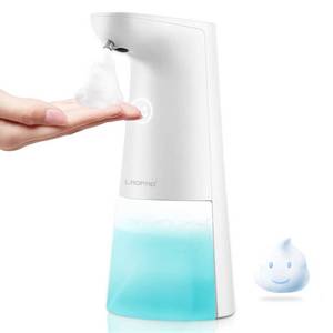 lot 2990 image: LAOPAO Soap Dispenser, Automatic Foaming Soap Dispenser Hand Free Countertop Soap Dspensers 240ml Touchless Soap Pump for Kitchen & Bathroom Xmas Gift White