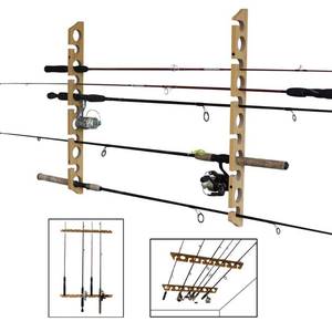 lot 4102 image: Rush Creek Creations 38-3017 2 Piece 11 Pole 3 in 1 Wall and Ceiling Rod Rack