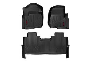 lot 4108 image: Rough Country Floor Matss for 2017-2022 Ford Super Duty  Crew Cab - M-51712 Black - Retail $139.95