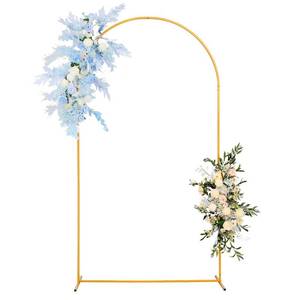 lot 4110 image: 7.2Ft Wedding Arch Backdrop Stand Square Gold Metal Balloon Arch for Ceremony Birthday,Party,Friends Gathering,Christmas,Garden Decoration