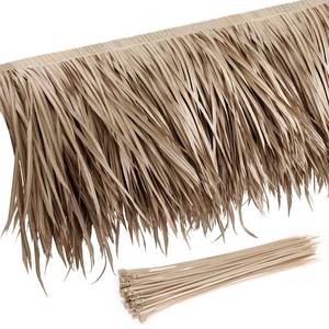 lot 4111 image: Mexican Straw Roof Thatch Palm Thatch Rolls Mexican Straw Roof Tiki Bar Grass Mexican Thatch Roll Duck Blind Grass for Thatch Roofing Tiki Bar Hut Decorations (Grey, 19.7 x 78.7 Inch)