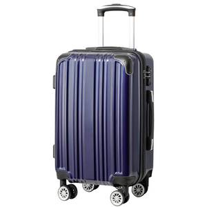 lot 4114 image: Coolife Luggage Expandable(only 28) Suitcase PCABS Spinner 20in 24in 28in Carry on (navy new, S(20in)_carry on)