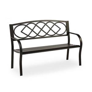 lot 4122 image: Evergreen Enterprises Celtic Knot Outdoor Aluminum Bench - Black - Retail $230