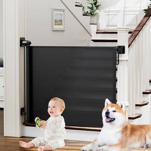 lot 1036 image: Retractable Baby Gates for Stairs No Drill, PRObebi Retractable Dog Gate Indoor Extends to 54 Wide 34 Tall, Child Gates for Doorways, Stair Gate Use for Outdoor, Hallways, Doorways, Deck, Porch