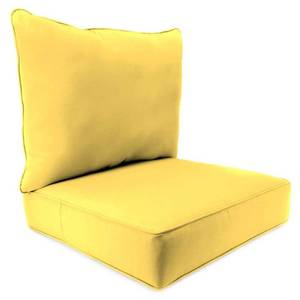 lot 1051 image: A 46.5 in. L x 24 in. W x 6 in. T Outdoor Deep Seating Chair Seat and Back Cushion Set in Sunray Yellow