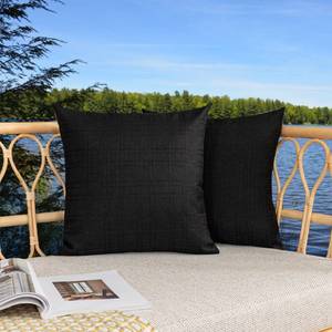 lot 1057 image: Kevin Textile Pack of 2 Outdoor Waterproof Pillow Covers Throw Pillow Covers Decorative Pillowcases Classic Checkered Pillow Cases for Sofa Couch Patio Garden 24x24 Inch Black