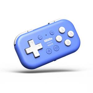 lot 1065 image: A 8Bitdo Micro Bluetooth Gamepad Pocket-sized Mini Controller for Switch, Android, and Raspberry Pi, Supports Keyboard Mode (Blue)