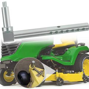 lot 1066 image: AM136328 Mower Deck Gage Wheel Arm LH Front or RH Rear for John Deere 48 in and 54 in Mower Deck X300, X304, X310, X320, X324, X340, X360, X500, X530, X534, X540, 570, X590(-110000)
