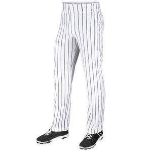 lot 1075 image: CHAMPRO Youth Triple Crown OB Open-Bottom Loose-Fit Baseball Pant with Knit-in Pinstripes, Adjustable Inseam, and Reinforced Sliding Areas , White,navy, Small
