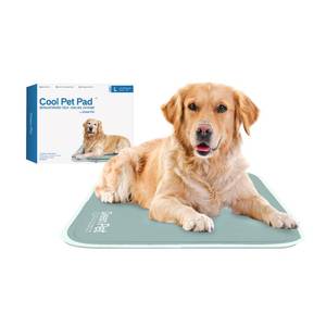 lot 1077 image: The Green Pet Shop Dog Cooling Mat, Large - Pressure Activated Pet Cooling Mat for Dogs and Cats, for Large Sized Pets (46-80 Lb.) - Non-Toxic Gel Dog Cooling Pad, No Water Needed - Sage Grey