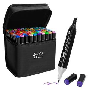 lot 4128 image: GCVOPTON 80 Colors Dual Brush Marker Pens, Markers Set for Kids Adults Coloring, Markers Set for Artists Drawing markers, Painting Artist Craft Card markers brush