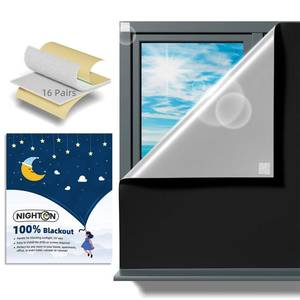 lot 4130 image: NIGHTON Portable Blackout Curtains 71�57 Strong Hook and Loop Tape Strips with Adhesive,Blackout Shades That can be Cut,100% Blackout Material Blackout Blinds for Baby Nursery or Travel Use-Black