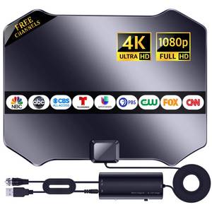 lot 4134 image: 680 Miles Range TV Antenna Indoor, Digital TV Antenna for Smart TV with Amplifier and Signal Booster, Portable HD Antenna Indoor Outdoor Support All 8K 4K 1080p All TVs - Thick Coaxial Cable
