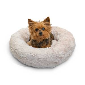 lot 4150 image: Best Friends by Sheri The Original Calming Donut Cat and Dog Bed in Lux Fur Oyster, Extra Small 18