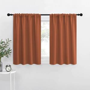 lot 4152 image: NICETOWN Blackout Curtains and Drapes - Thermal Insulated Solid Rod Pocket Blackout DraperiesPanels (Burnt Orange, 1 Pair, 42 by 36 inches)