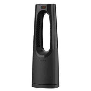 lot 4160 image: Bladeless 1500-Watt 28 in. Electric Oscillating Tower Ceramic Space Heater with Remote Control - Retail $165