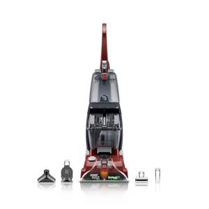 lot 4192 image: Hoover - Power Scrub Deluxe Corded Carpet Upright Deep Cleaner - Red - Retail $349.99