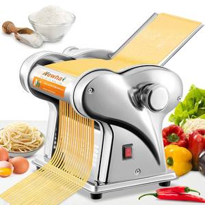 lot 4203 image: Newhai Electric Family Pasta Maker Machine Noodle Maker Pasta Dough Spaghetti Roller Pressing Machine Stainless Steel 135W for Home Use (1.5mm round noodle4mm flat noodle) - Retail $166.01