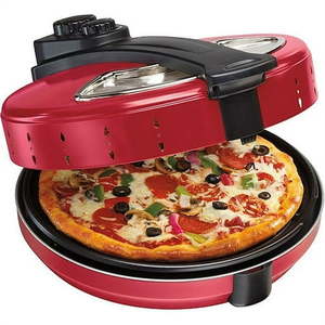 lot 4212 image: Hamilton Beach Enclosed Pizza Oven Maker 12 Pizza Viewing Window Red 31700 - Retail $143.03