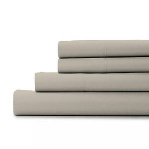 lot 4216 image: Aireolux 600 Thread Count 100% Cotton Ultra Soft Sateen Sheet Set Queen Beige - Retail $118.99