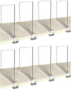 lot 5586 image: CY craft Shelf Dividers for Closets, 5PCS Clear Acrylic Shelf Divider for Wood Shelves and Clothes OrganizerPurses Separators Perfect for Kitchen Cabinets and Bedroom Organizer