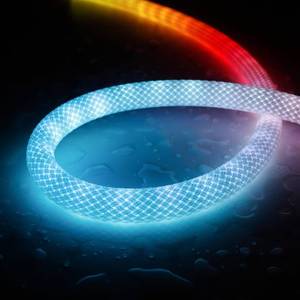 lot 5607 image: Xnbada 6.5FT WS2811 WS2812B 360 Degree Round Reticulate Pattern Neon LED Strip 50Ledsm Smart RGBIC Flexible Silicon Dream Color Rope Light Tape DC5V(No Adapter or Controller)