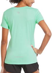 lot 5609 image: BALEAF Womens Short Sleeve Running Workout Shirts Athletic Tops Lightweight Quick Dry Training Yoga Crewneck Aqua S