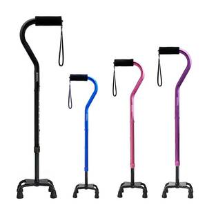 lot 5618 image: AOHHL Quad Walking Cane Foldable Adjustable Portable Stick Men & Women and Seniors - Lightweight & Sturdy with 4-Pronged Base for Extra Stability Balance,Self Standing Gifts for mom Dad(Black)
