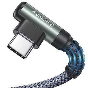 lot 5629 image: AINOPE USB C Cable 2-Pack, 6.6ft 3.1A Type C Charger Fast Charging Right Angle, Long-Lasting Nylon Braided USB C Charger Cable Compatible with Galaxy S10 S9 S8 PlusS21,Note 10 9 8,LG,Type C Charger