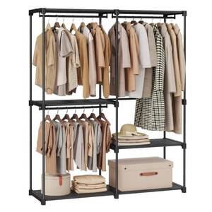 lot 5650 image: SONGMICS Portable Closet, Freestanding Closet Organizer, Clothes Rack with Shelves, Hanging Rods, Storage Organizer, for Cloakroom, Bedroom, 54.3 x 16.9 x 71.7 Inches, Black URYG025B02