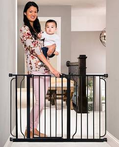 lot 5658 image: Regalo Easy Step 49-Inch Extra Wide Baby Gate, Includes 4-Inch and 12-Inch Extension Kit, 4 Pack of Pressure Mount Kit and 4 Pack of Wall Mount Kit, Black