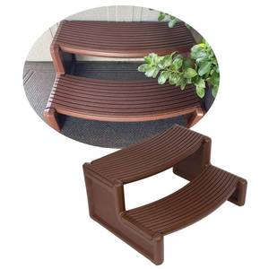 lot 5659 image: HECASA Spa Step Hot Tub 2-Step Universal Outdoor Indoor Step Stool Pool Ladder Plastic Handi Step Slip Resistant Striped
