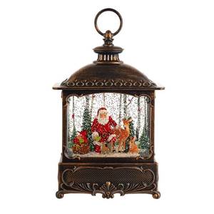 lot 5670 image: Kurt S. Adler JEL2013 12 in. Battery Operated Warm White LED Lighted Santa with Animals Lantern - Retail $82.99