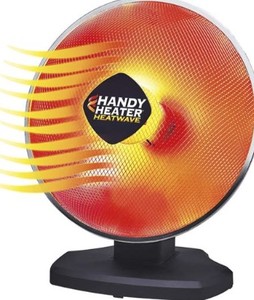 lot 1117 image: Handy Heater Parabolic Space Heater. (Doesnt Oscillate) (Only Powers On When Bottom Safety Button Is Pressed)