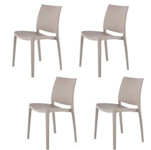 lot 2031 image: Lagoon Sensilla Grey Stackable Resin Outdoor Dining Chair (4-Pack) Retail&nbsp$360.00