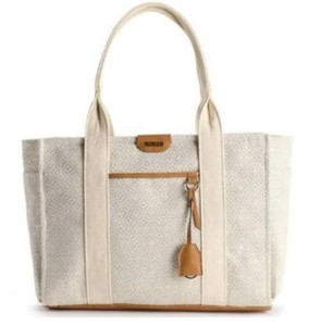 lot 2042 image: ROSETTI Logo Embossed Mona Large Tote Tan & Brown Purse