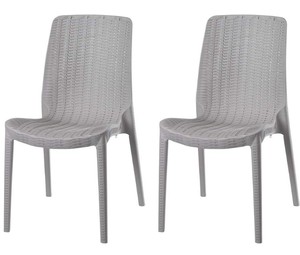 lot 2980 image: Lagoon Rue Grey Stackable Rattan Outdoor Dining Chair (4-Pack) Retail&nbsp$480.00