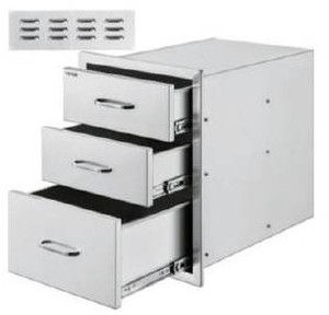 lot 1081 image: Vevor Outdoor Kitchen Drawers, 3 Drawers