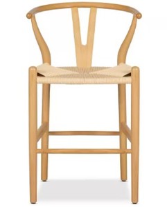 lot 1098 image: Poly And Bark Bar Stool In A Light Brown Finish