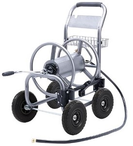 lot 4142 image: Giraffe Tools Hose Reel Cart, Hose Cart with Wheels Heavy Duty, Industrial Hose Reels for Outside, 250-Feet of 58 Hose Capacity, Hose Guide Pre-Installed Retail&nbsp$209.99
