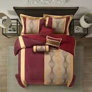 lot 5599 image: Kath Wine Gold 7pc Conforter Set King