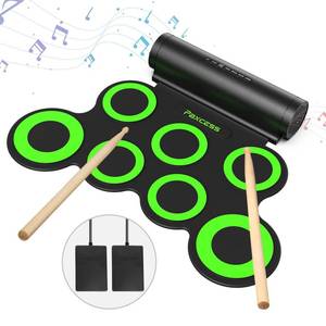 lot 1061 image: PAXCESS Electronic Drum Set, Roll Up Drum Practice Pad Midi Drum Kit with Headphone Jack Built-in Speaker Drum Pedals Drum Sticks 10 Hours Playtime,Great Holiday Birthday Gift for Kids
