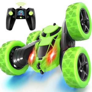 lot 1113 image: Remote Control Car Stunt RC Cars, 90 Min Playtime, 2.4Ghz Double Sided 360° Rotating RC Crawler with Headlights, 4WD Off Road Drift RC Race Car Toy for Boys and Girls Aged 6-12 Green