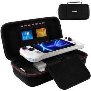 lot 1114 image: ivoler Carrying Case for Asus Rog Alloy 72023Asus Rog Ally X 2024, Portable Hard Shell Pouch Travel Bag Built-in Gaming Charger Dock Storage, Holds 7 MicroSD and 2 Credit Sized Cards -Black