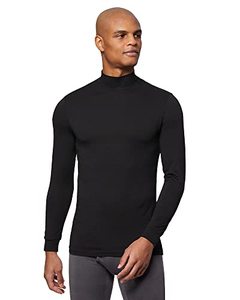 lot 1117 image: 32 Degrees Mens Lightweight Baselayer Mock Top  Long Sleeve  Form Fitting  4-Way Stretch  Thermal, Black, XX-Large