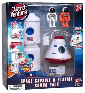 lot 1120 image: ASTRO VENTURE Space Playset - Toy Space Station & Space Capsule with Lights and Sound & 2 Astronaut Figurine Toys for Boys and Girls