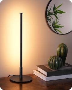 lot 1125 image: EDISHINE LED Table Lamp, Minimalist Bedside Lamp with 3 Dimmable Color Temperature, Touch Controller, Corner Light for Bedroom Nightstand, Living Room, Gift, Reading, Metal Finish, Black, 6W