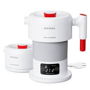 lot 1127 image: Encoola Travel Foldable Electric Kettle 110V-240V Portable Small Tea Kettle 850W Collapsible Hot Water Kettle 600ml Baby Bottle Heater Dual Voltage BPA Free