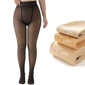 lot 1136 image: NTSWZYS Fake Translucent Warm Fleece Pantyhose Women Fleece Lined Pantyhose Thermal Winter Tights (300g (Thick Fleece), BlackUpSize)