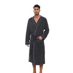 lot 1139 image: U2SKIIN Mens Bathrobes 100% Cotton Terry Cloth Robe, Soft Lightweight Long Spa Bathrobe for Men (Dark Grey Mel, LXL)